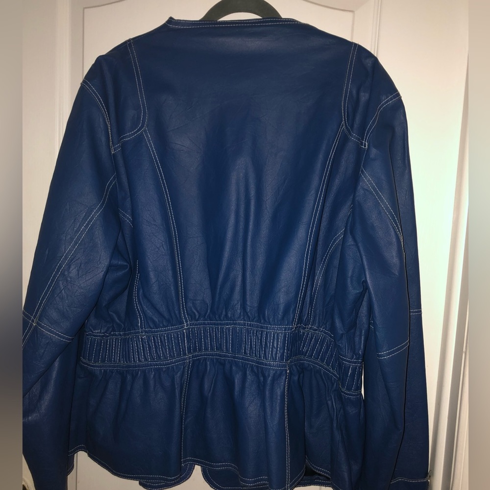 Jessica London Studio - Blue Leather Jacket